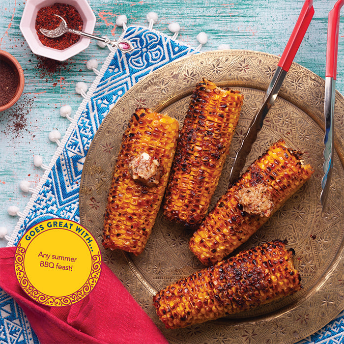 Grilled Corn with Honey Biber Butter
