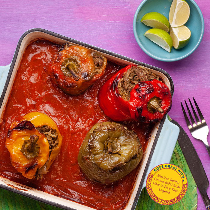 Stuffed Peppers with Ancho Chilli & Tomato Sauce