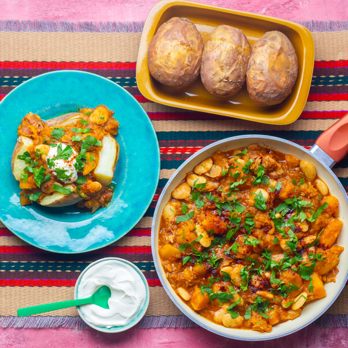 Pumpkin & Bacon Beans