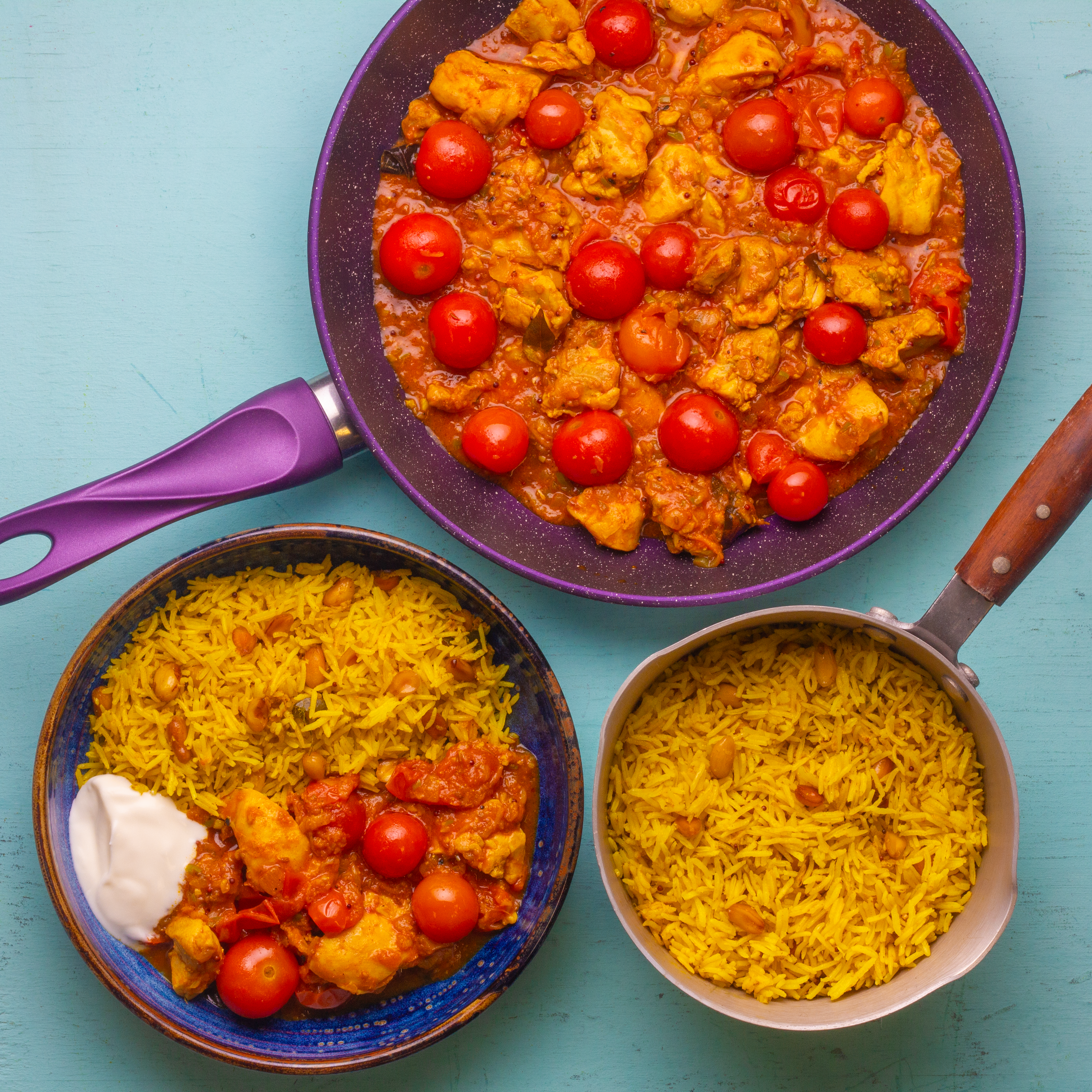 South Indian Tomato Curry with Chitranna Rice