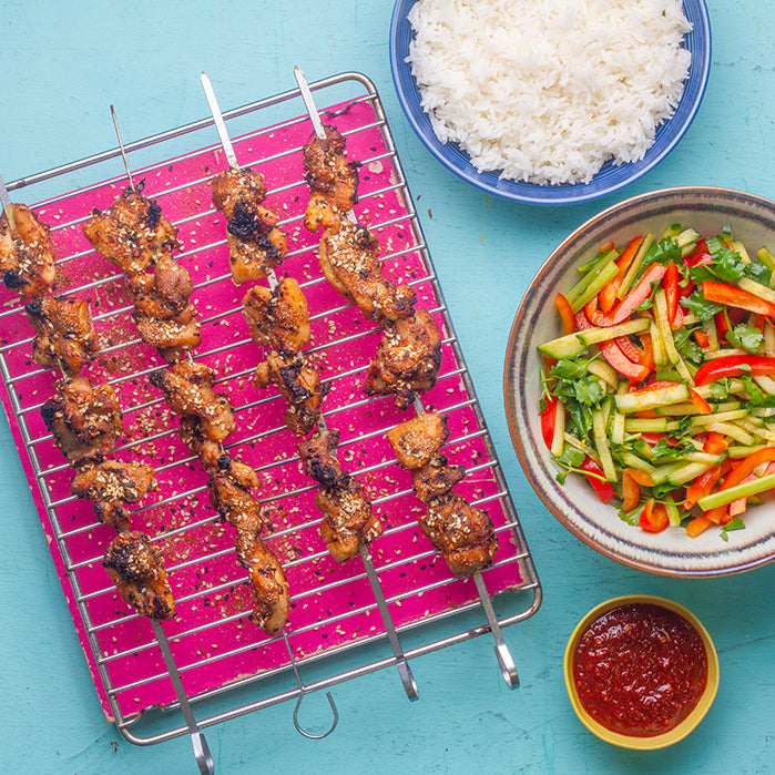 Chinese Shaokao Skewers with Tiger Salad