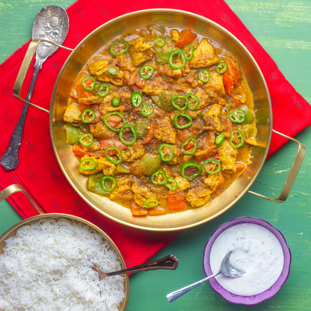 Jalfrezi with Lemon Raita