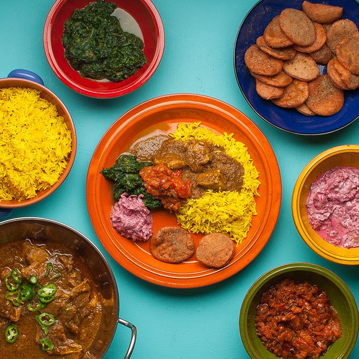 Bihari Masala with Beetroot Pooris