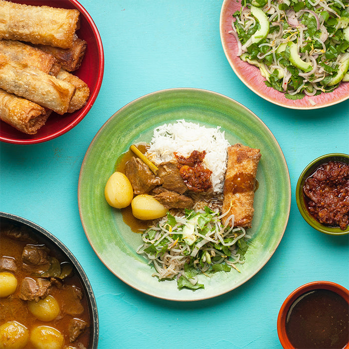 Nyonya Curry with Spring Rolls and Chilli Sambal
