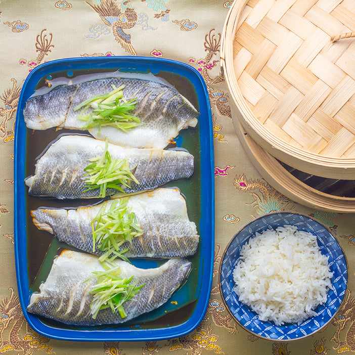Steamed Fish with Ginger & Spring Onions