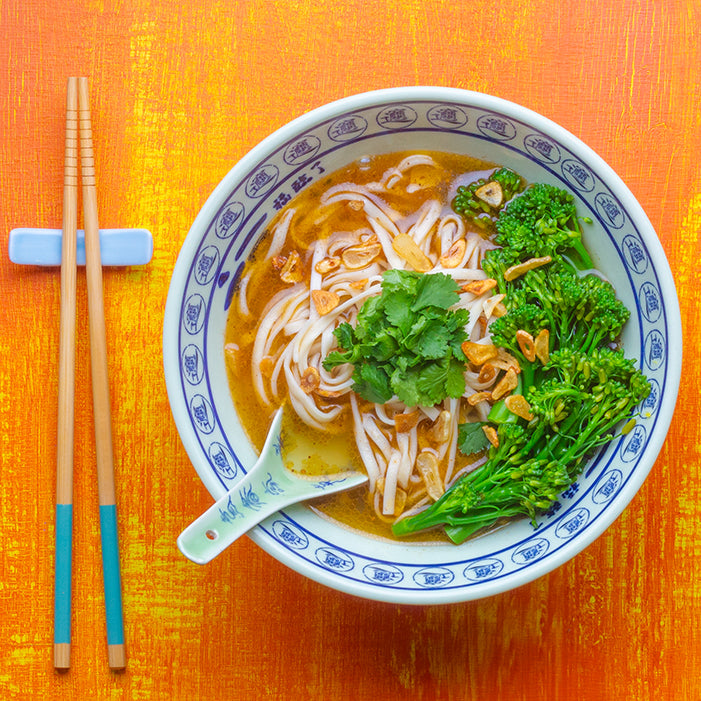 Noodle Soup with Crispy Garlic