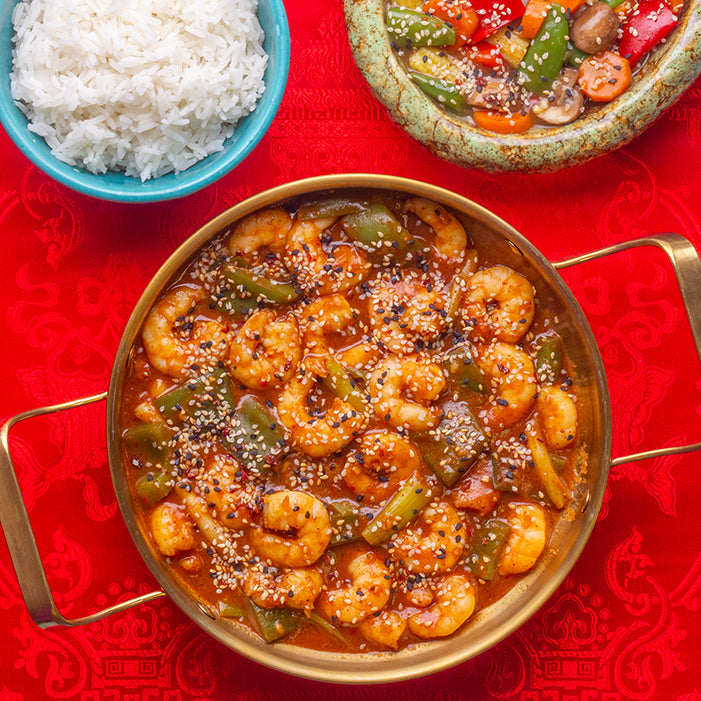 King Prawns in Szechuan Sauce