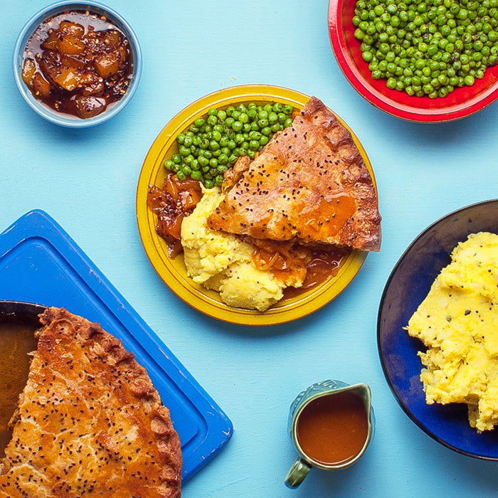 Balti Pie with Gravy and Mumbai Mash