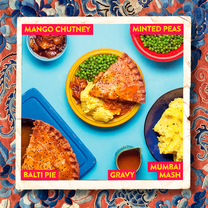 Balti Pie with Gravy and Mumbai Mash