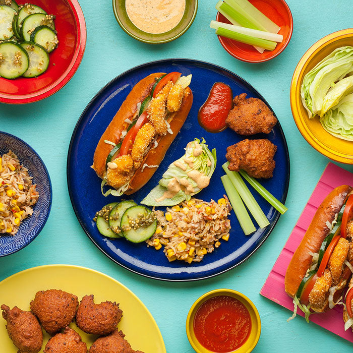 Cajun Po' Boys with Remoulade and Hot Sauce