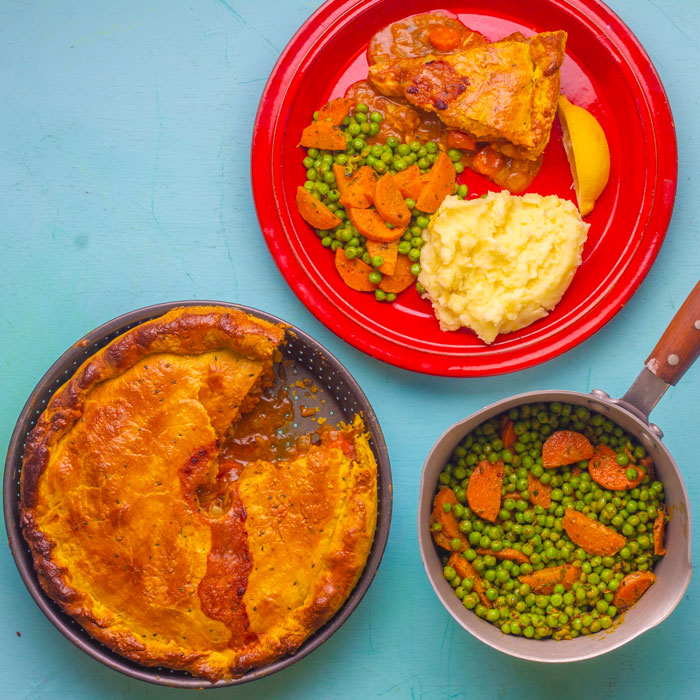 Balti Pie with Gajar Matar