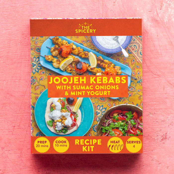 Joojeh Kebabs with Sumac Onions & Mint Yogurt
