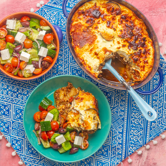 Moussaka with Greek Salad