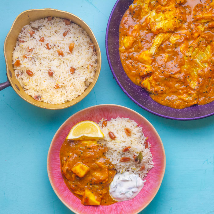 Mango Fish Curry with Lemon Rice