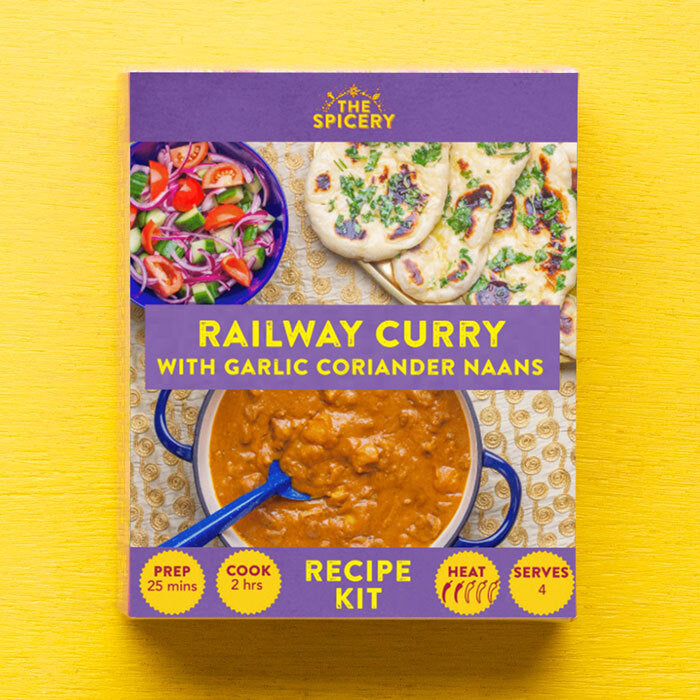 Railway Curry with Garlic Coriander Naans