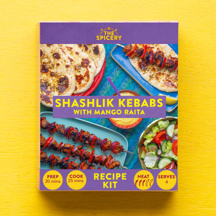 Shashlik Kebabs with Mango Raita
