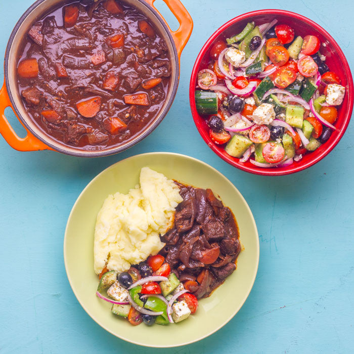 Stifado with Greek Salad