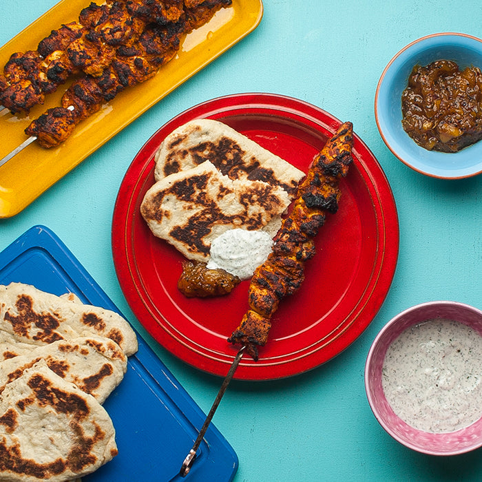 Tikka Kebabs with Mango Chutney