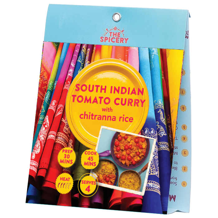 South Indian Tomato Curry with Chitranna Rice
