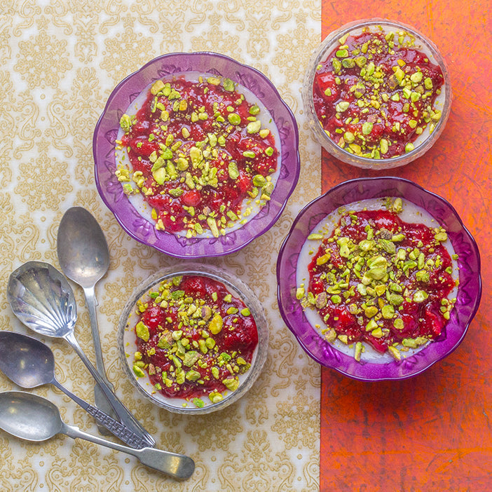 Malabi with Strawberries