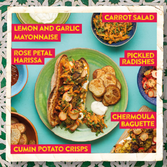 APRIL: Food Truck - Chermoula Baguettes with Carrot Salad and Rose Petal Harissa
