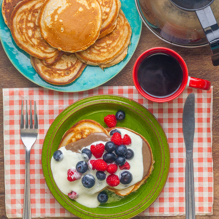 American Pancakes with Cinnamon Dulce de Leche