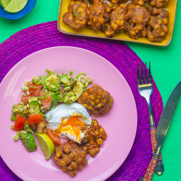 Corn Fritters with Avocado Salsa