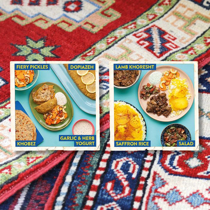MAY: World Kitchen Explorer - Dopiazeh with Khobez ~ Lamb Khoresht with Saffron Rice