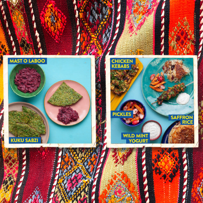 FEBRUARY: World Kitchen Explorer - Kuku Sabzi ~ Chicken Kebabs with Saffron Rice