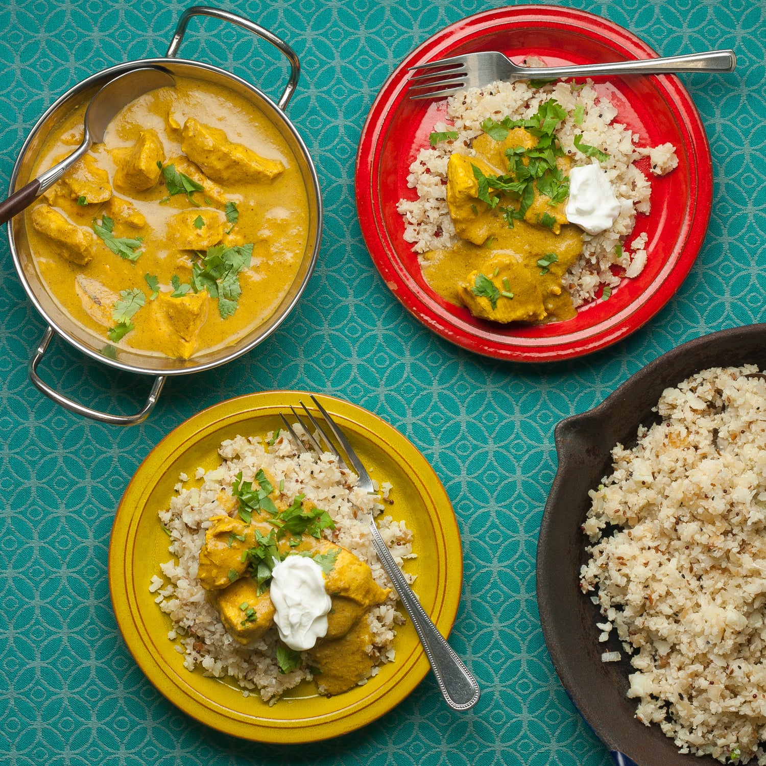Lighter Korma with Cauliflower Pilau