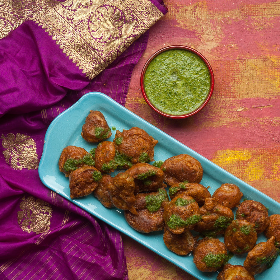 Aloo Pakora with Green Chutney - Downloadable Recipe
