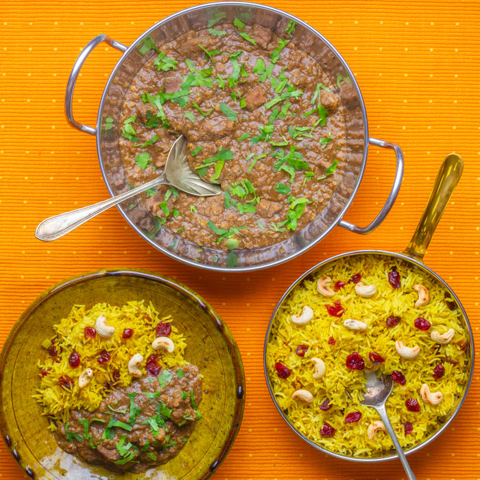 Lamb Dhansak with Burry Pulao