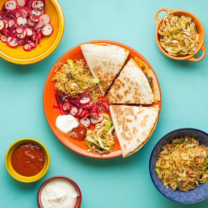 MARCH: Food Truck - K-Mex Quesadillas with Kimchi Fried Rice and Chipotle Sriracha