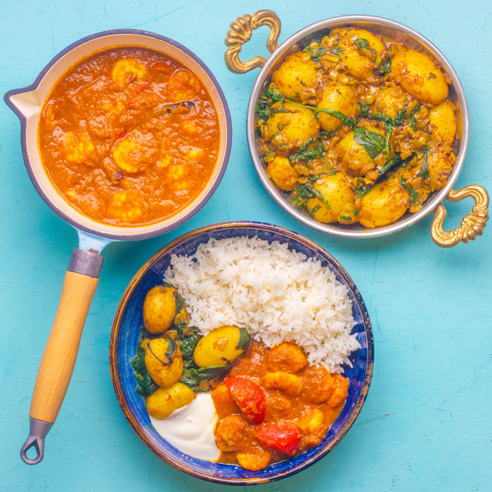 Pathia with Saag Aloo