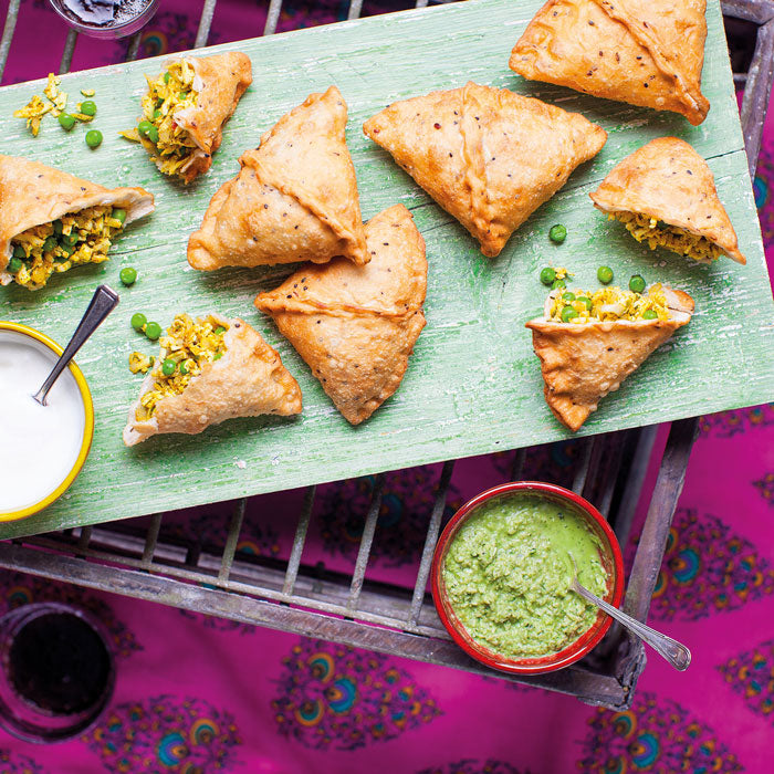 Paneer and Pea Samosas