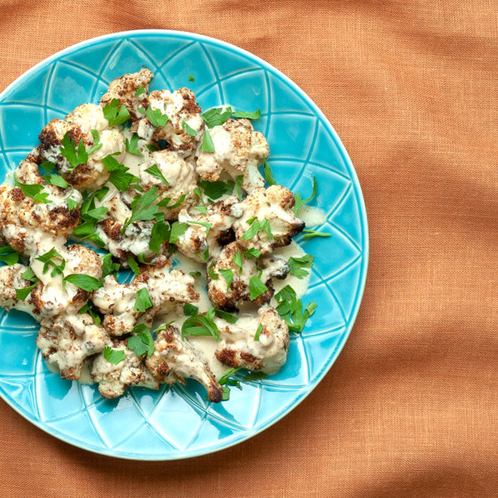 Roast Cauliflower with Tahini Sauce