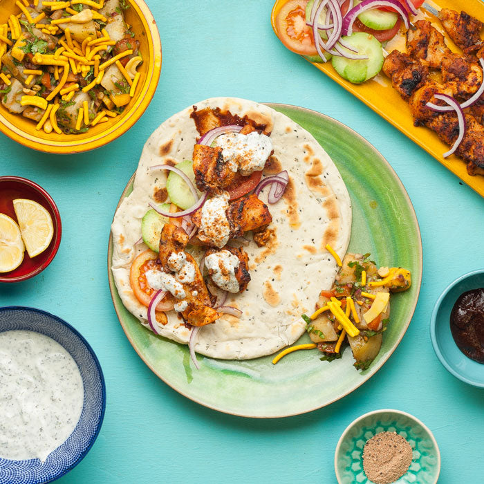 Bihari Kebabs with Parathas and Tamarind Chutney